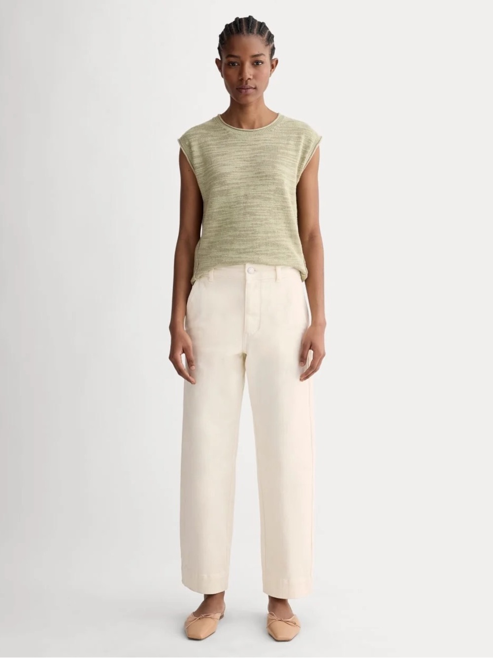 Everlane utility pant straight leg pant in Bone. Size 16 Long
